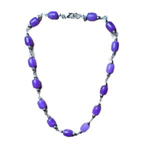 Purple dyed quartz necklace handmade one of a kind